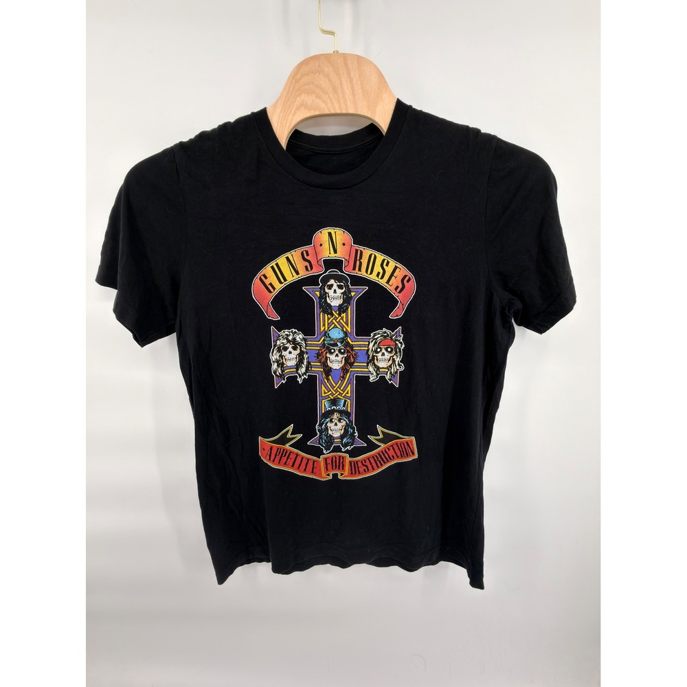 Guns N' Roses Graphic T-Shirt Mens Small Black Appetite for Destruction Band Tee